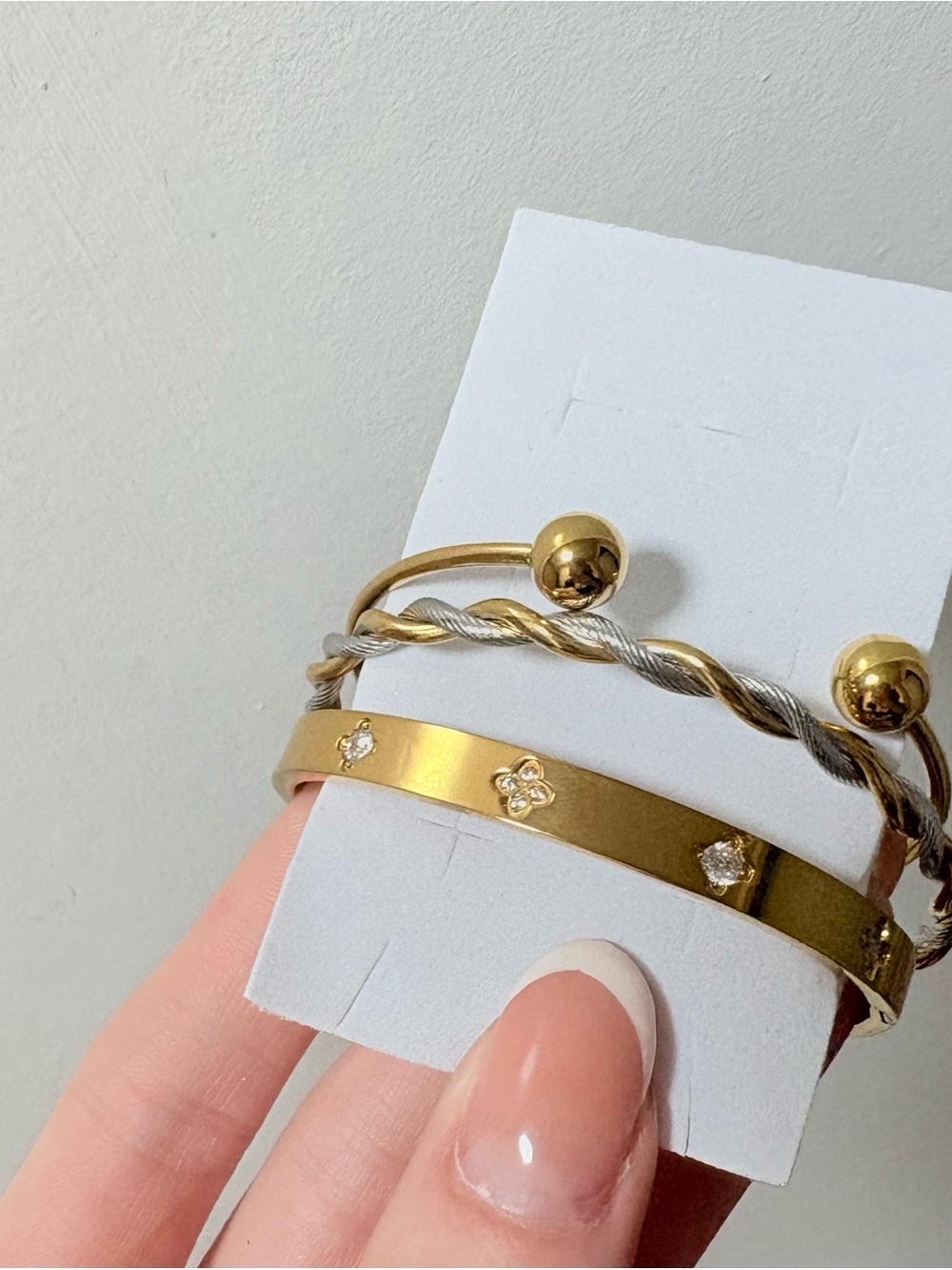 Small wrist water proof Bangle Bracelet Set - Women's Jewelry